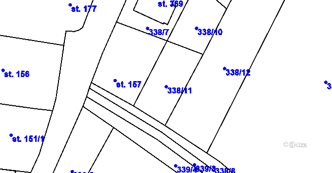 Parcela st. 338/11 v KÚ Radomyšl, Katastrální mapa