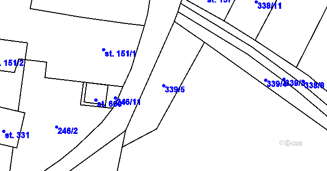 Parcela st. 339/5 v KÚ Radomyšl, Katastrální mapa