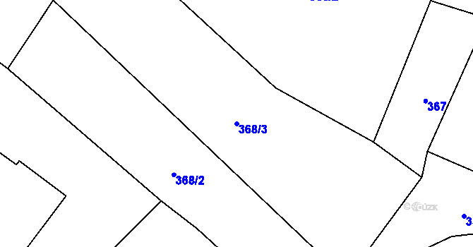 Parcela st. 368/3 v KÚ Radomyšl, Katastrální mapa