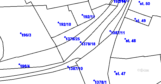Parcela st. 1378/18 v KÚ Radomyšl, Katastrální mapa