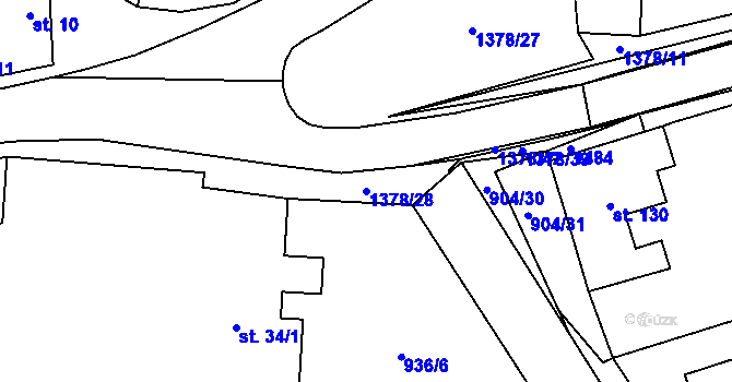 Parcela st. 1378/28 v KÚ Radomyšl, Katastrální mapa