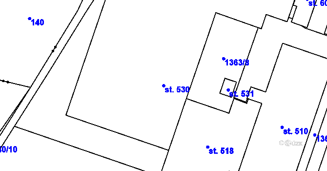 Parcela st. 530 v KÚ Radomyšl, Katastrální mapa