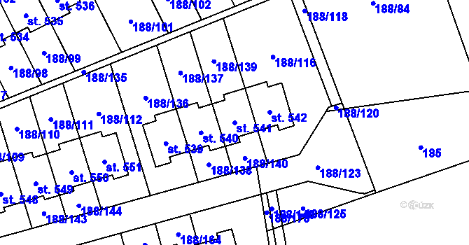Parcela st. 541 v KÚ Radomyšl, Katastrální mapa