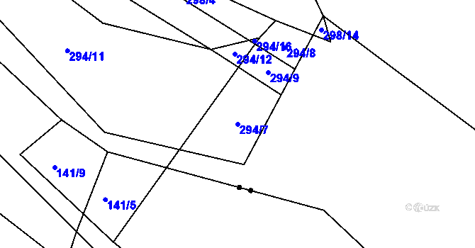 Parcela st. 294/7 v KÚ Radomyšl, Katastrální mapa