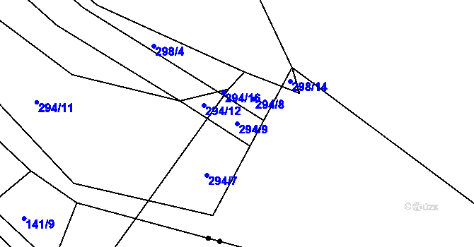 Parcela st. 294/9 v KÚ Radomyšl, Katastrální mapa
