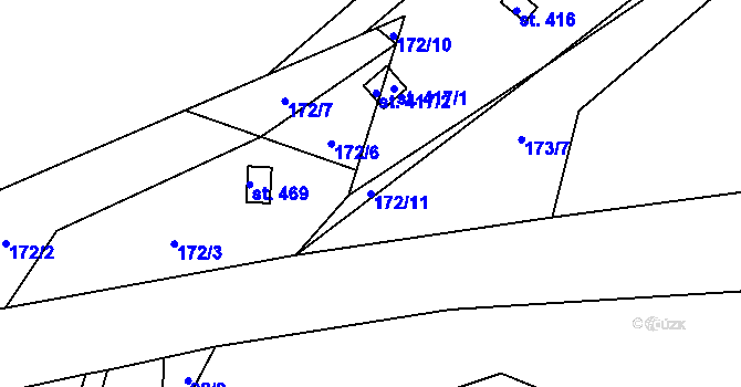 Parcela st. 172/11 v KÚ Radomyšl, Katastrální mapa