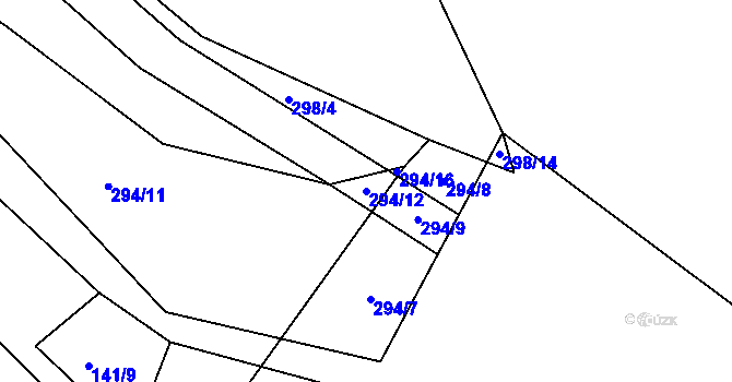 Parcela st. 294/12 v KÚ Radomyšl, Katastrální mapa
