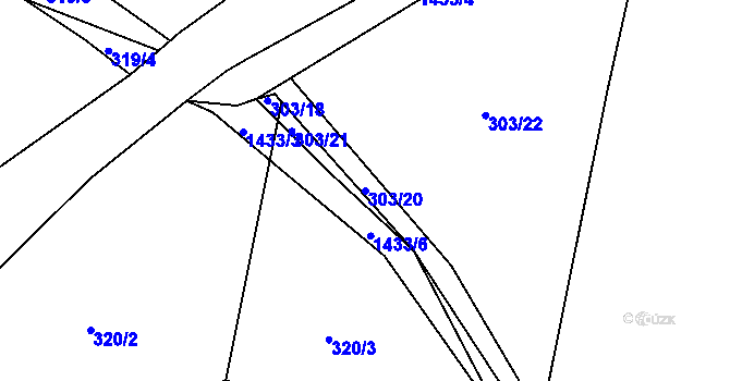 Parcela st. 303/20 v KÚ Radomyšl, Katastrální mapa