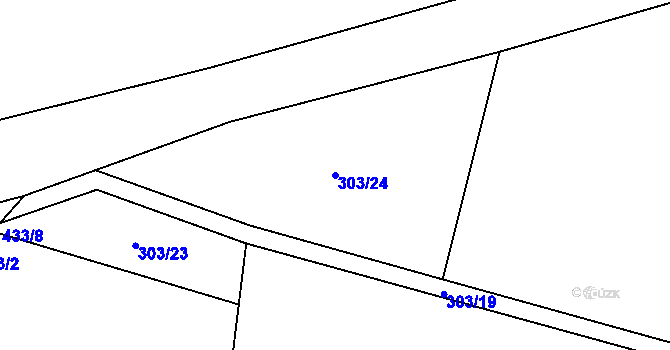 Parcela st. 303/24 v KÚ Radomyšl, Katastrální mapa