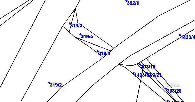 Parcela st. 319/4 v KÚ Radomyšl, Katastrální mapa