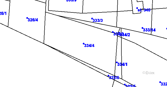 Parcela st. 334/4 v KÚ Radomyšl, Katastrální mapa