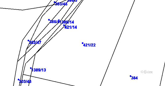 Parcela st. 421/22 v KÚ Radomyšl, Katastrální mapa