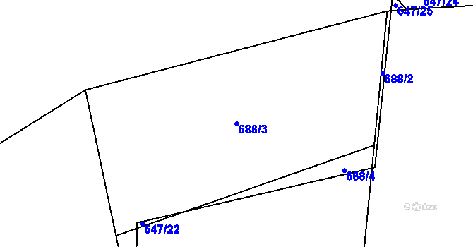 Parcela st. 688/3 v KÚ Radomyšl, Katastrální mapa