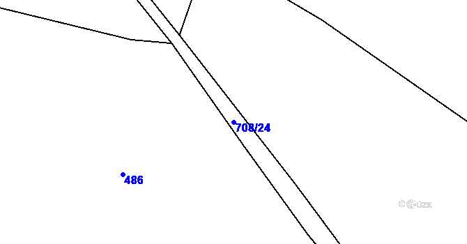 Parcela st. 708/24 v KÚ Radomyšl, Katastrální mapa