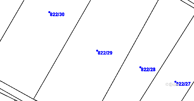 Parcela st. 822/29 v KÚ Radomyšl, Katastrální mapa