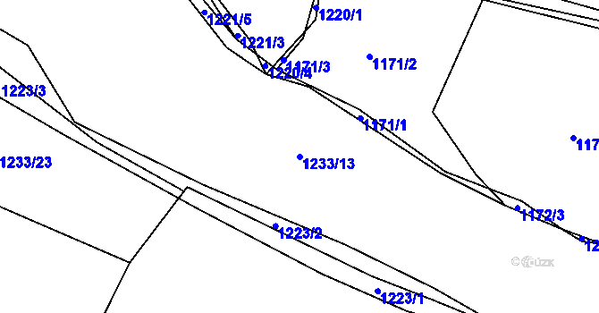Parcela st. 1233/13 v KÚ Radomyšl, Katastrální mapa