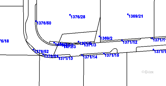 Parcela st. 1371/3 v KÚ Radomyšl, Katastrální mapa