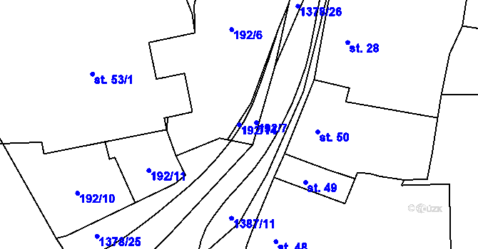Parcela st. 192/14 v KÚ Radomyšl, Katastrální mapa