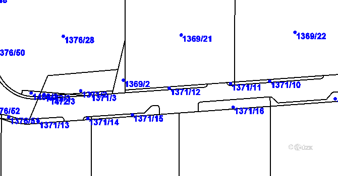 Parcela st. 1371/12 v KÚ Radomyšl, Katastrální mapa