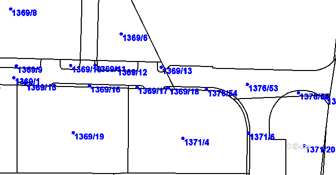 Parcela st. 1369/18 v KÚ Radomyšl, Katastrální mapa