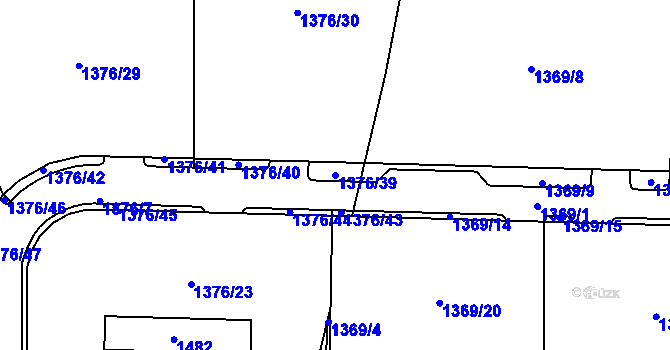 Parcela st. 1376/39 v KÚ Radomyšl, Katastrální mapa