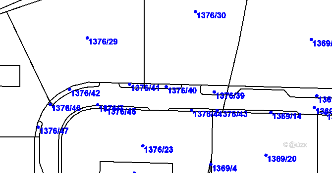 Parcela st. 1376/40 v KÚ Radomyšl, Katastrální mapa