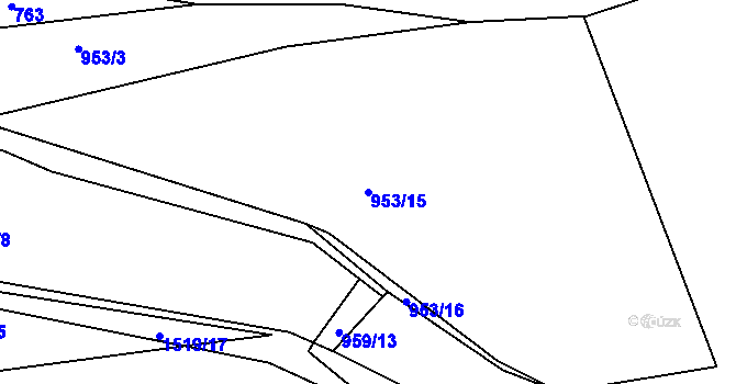 Parcela st. 953/15 v KÚ Radonice u Milavčí, Katastrální mapa