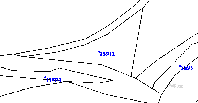 Parcela st. 383/12 v KÚ Radonice u Kadaně, Katastrální mapa