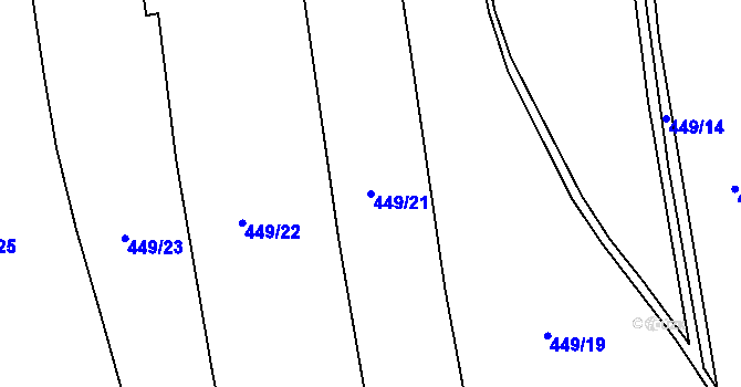 Parcela st. 449/21 v KÚ Radonice u Kadaně, Katastrální mapa