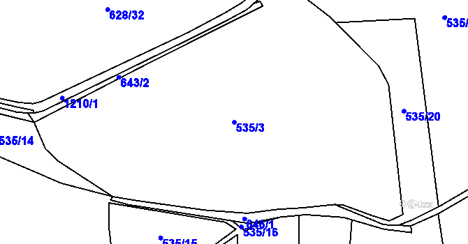 Parcela st. 535/3 v KÚ Radonice u Kadaně, Katastrální mapa