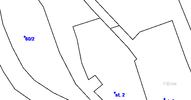 Parcela st. 1/2 v KÚ Radonín, Katastrální mapa