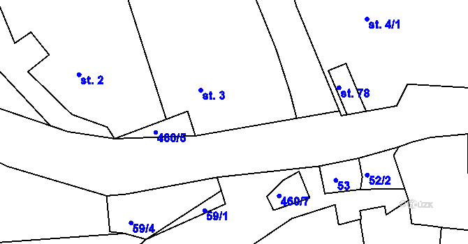 Parcela st. 5 v KÚ Radonín, Katastrální mapa
