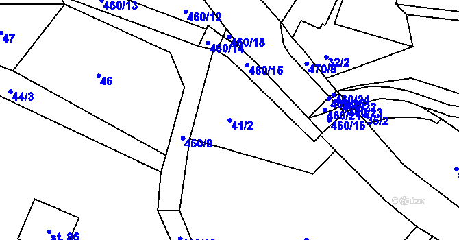 Parcela st. 41/2 v KÚ Radonín, Katastrální mapa