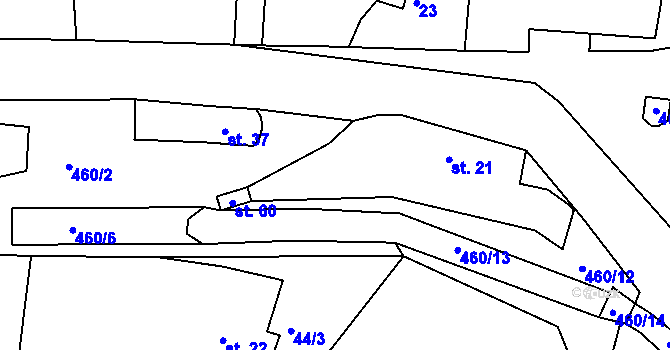 Parcela st. 48 v KÚ Radonín, Katastrální mapa