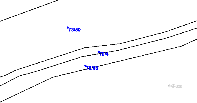 Parcela st. 78/4 v KÚ Radonín, Katastrální mapa