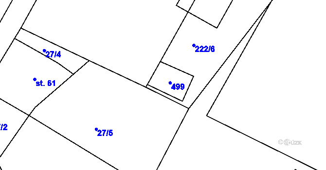 Parcela st. 65/2 v KÚ Radonín, Katastrální mapa