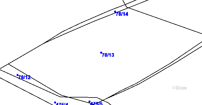 Parcela st. 78/13 v KÚ Radonín, Katastrální mapa