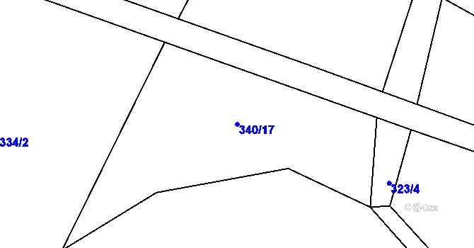 Parcela st. 340/17 v KÚ Radonín, Katastrální mapa