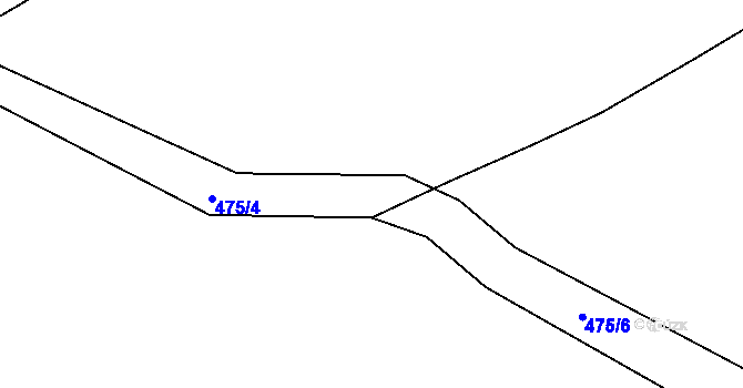Parcela st. 475/5 v KÚ Radonín, Katastrální mapa