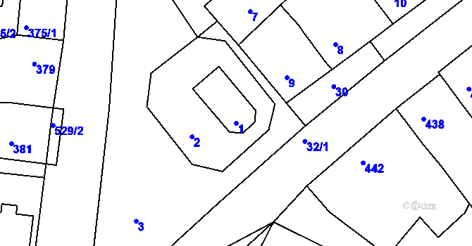 Parcela st. 1 v KÚ Radostice u Brna, Katastrální mapa