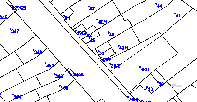 Parcela st. 42 v KÚ Radostice u Brna, Katastrální mapa