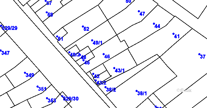 Parcela st. 46 v KÚ Radostice u Brna, Katastrální mapa