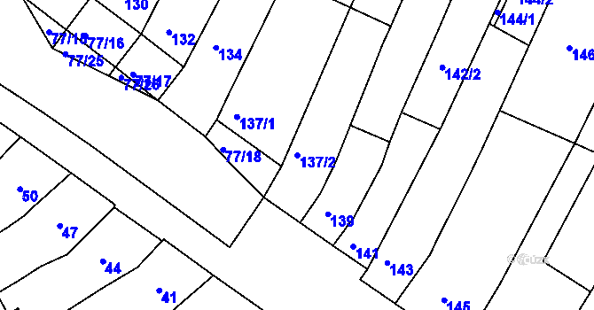 Parcela st. 137/2 v KÚ Radostice u Brna, Katastrální mapa