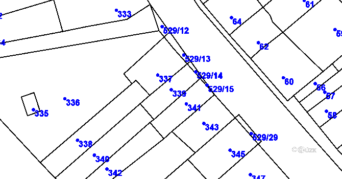 Parcela st. 339 v KÚ Radostice u Brna, Katastrální mapa