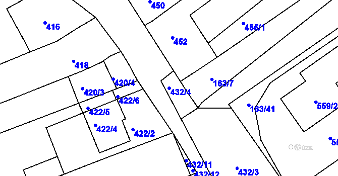 Parcela st. 432/4 v KÚ Radostice u Brna, Katastrální mapa