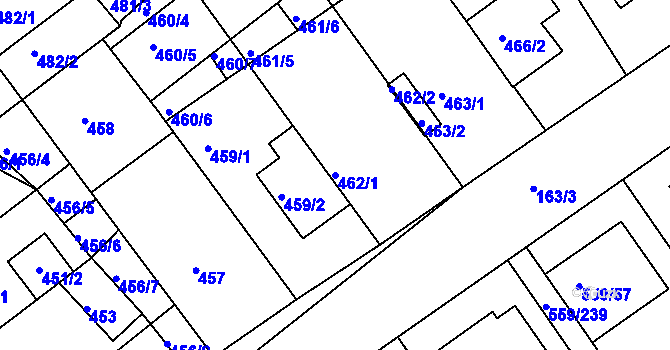 Parcela st. 462/1 v KÚ Radostice u Brna, Katastrální mapa