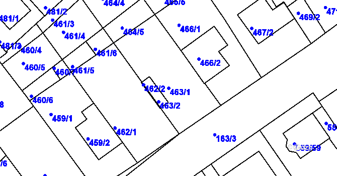 Parcela st. 463/1 v KÚ Radostice u Brna, Katastrální mapa