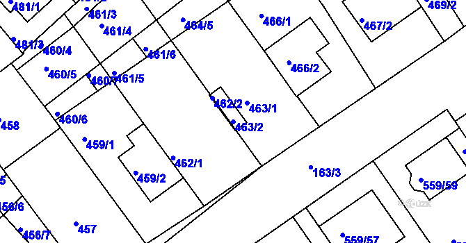 Parcela st. 463/2 v KÚ Radostice u Brna, Katastrální mapa