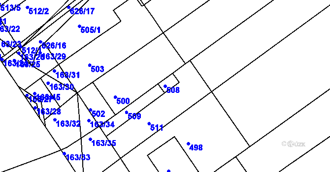 Parcela st. 508 v KÚ Radostice u Brna, Katastrální mapa