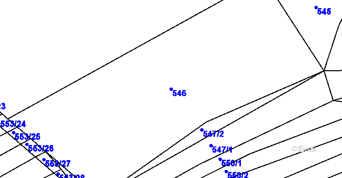 Parcela st. 546 v KÚ Radostice u Brna, Katastrální mapa